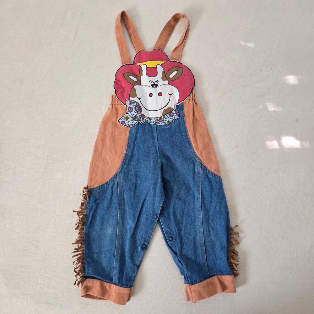 Vintage Cow Cowboy Overalls 24 months